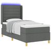 vidaXL Boxspringbed met matras met hoofdeinde Grijs 80 x 200 cm Stof