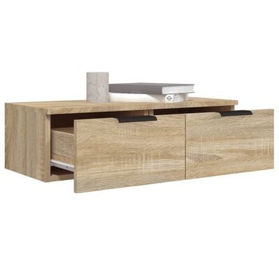 vidaXL Wandkasten 2 st 68x30x20 cm bewerkt hout gerookt eiken