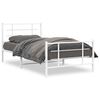vidaXL Bedframe met hoofd- en voeteneinde metaal wit 107x203 cm