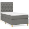 vidaXL Boxspring met matras stof donkergrijs 90x200 cm