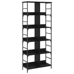 vidaXL Boekenkast 4-laags 78,5 x 33 x 188,5 cm metaal PB Zwart eiken