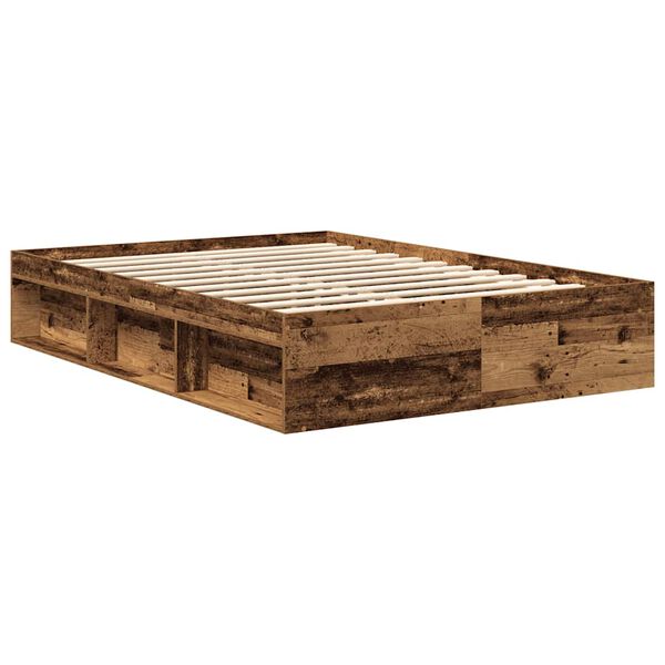 vidaXL Bedframe zonder matras 160x200 cm bewerkt hout oud hout