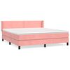vidaXL Boxspring met matras fluweel roze 160x200 cm