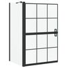 vidaXL Bad Douchescreen Zwart en transparant 80 x 68 x 128 cm