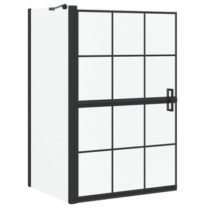 vidaXL Bad Douchescreen Zwart en transparant 80 x 68 x 128 cm