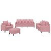 vidaXL 4-delige Loungeset met kussens fluweel roze