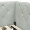 vidaXL Hoekbedframe met matras Lichtgrijs 90 x 200 cm Fluweel