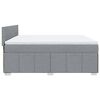 vidaXL Boxspring met matras stof lichtgrijs 180x200 cm