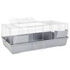 vidaXL Dierenhok kleine dieren 118x59x46 cm polypropeen metaal grijs
