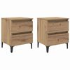 vidaXL Nachtkastje 2 pcs artisanaal eikenkleurig 40 x 35 x 50 cm