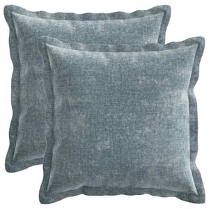 vidaXL Kussensloop 2 pcs HOUTEN Lichtblauw 45 x 45 cm Chenille Stof