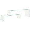vidaXL 2-delige salontafelset 90x30x20/110x30x40 cm gehard glas
