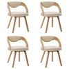 vidaXL Eetkamerstoelen 4 st gebogen hout en kunstleer cr&egrave;mekleurig