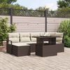 vidaXL Tuin Sofa Set met kussen 7 pcs Bruin en cr&egrave;me