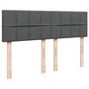 vidaXL Boxspring met matras stof donkergrijs 160x200 cm