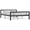 vidaXL Bedframe metaal zwart en wit 120x200 cm