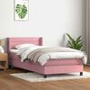 vidaXL Boxspring met matras fluweel roze 80x210 cm