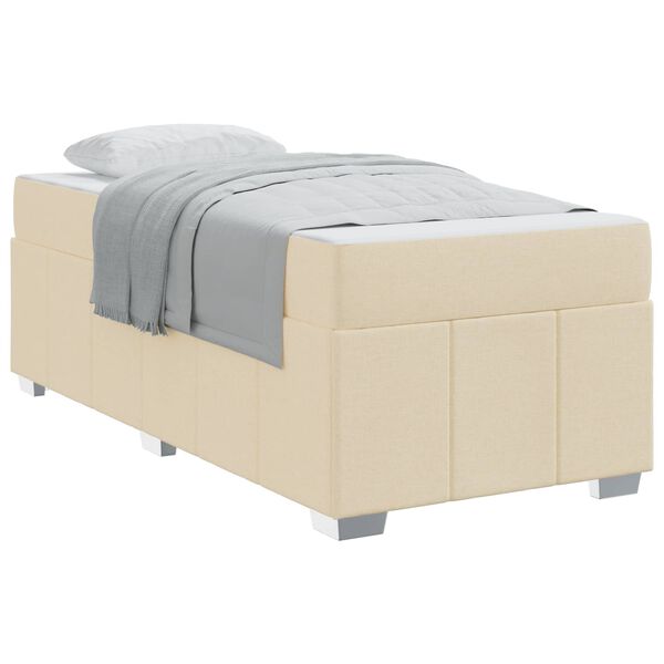 vidaXL Bedframe met matras Cr&egrave;me 120 x 190 cm Stof