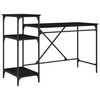 vidaXL Bureau Zwart Eiken 135 x 50 x 90 cm Bewerkt hout