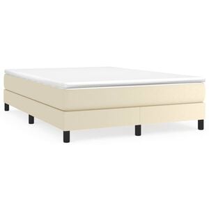vidaXL Boxspring bed kunstleer cr&egrave;mekleurig 140x190 cm