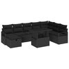 vidaXL Tuin Sofa Set met kussen met opslag 9 pcs Zwart Poly riet