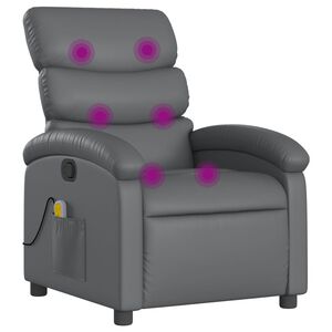 vidaXL Massagestoel van grijs kunstleer