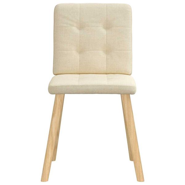 vidaXL Eetkamerstoelen 6 st stof cr&egrave;mekleurig