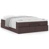 vidaXL Ottoman bed met matras 140x200cm stof donkerbruin