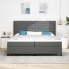 vidaXL Boxspringbed met matras Donkergrijs 200 x 200 cm Stof