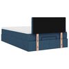 vidaXL Bed poef met matras en LED's 120x190 cm stof blauw