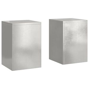vidaXL Plantenstandaard 2 pcs Zilver 24 x 24 x 35 cm Roestvrij staal