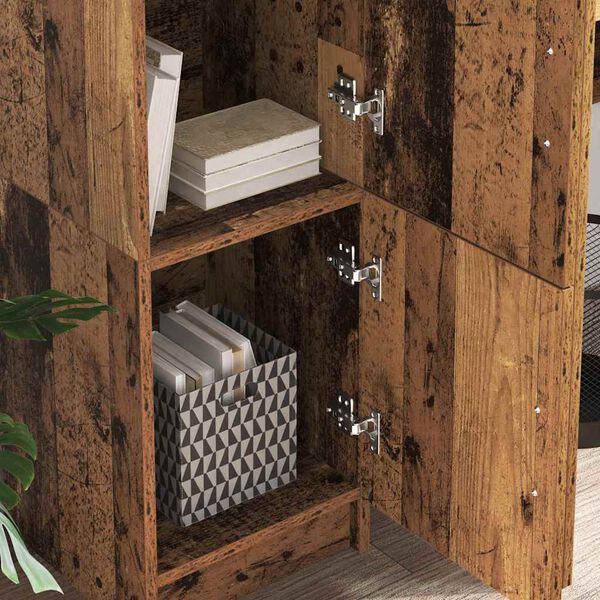 vidaXL Hoge kast Oudhout 31.5 x 32 x 122.5 cm