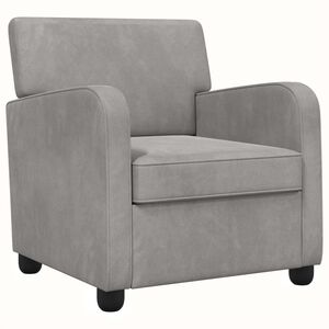 vidaXL Fauteuil Lichtgrijs fluweel