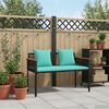 vidaXL Tuinbank Zwart en Turquoise 117 x 54 x 74.5 cm poly rattan