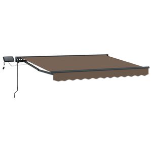 vidaXL Handmatige Luifelhouder met LED's Taupe 2,5 x 2 m