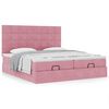 vidaXL Ottoman bed met matrassen 160x200cm fluweel roze