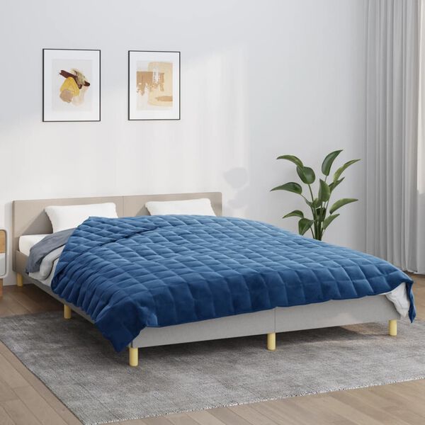 vidaXL Verzwaringsdeken 200x225 cm 9 kg stof blauw