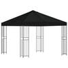 vidaXL Prieel 3 x 3 m Zwart Polyester en staal 190 gsm