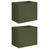 vidaXL Plantenbak 2 st Olijfgroen 60 x 40 x 50 cm Koudgewalst staal