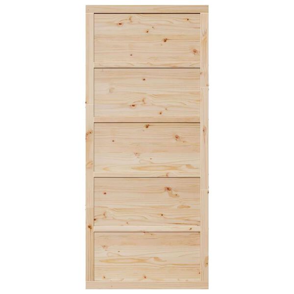 vidaXL Schuifdeur Naturel 90 x 2,5 x 208 cm Massief grenenhout
