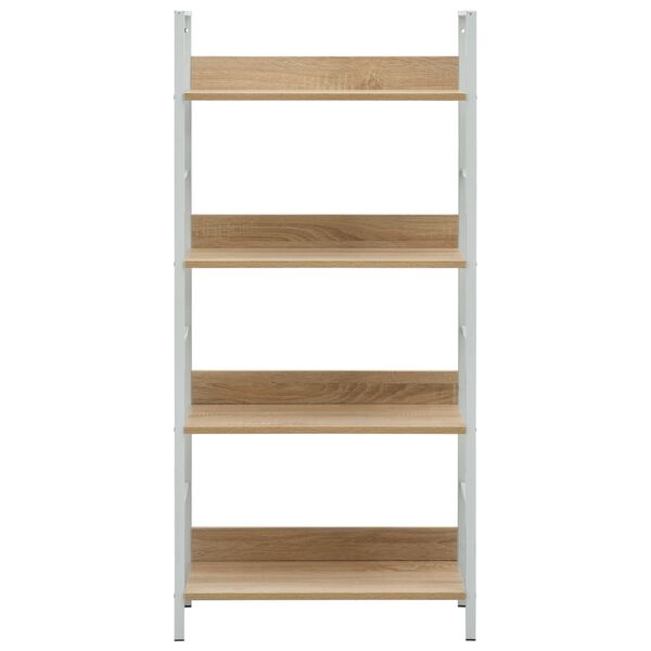 vidaXL Boekenkast 4 schappen 60x27,6x124,5 cm bewerkt hout eikenkleur