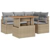 vidaXL Tuin Eetset met kussen 5 pcs Beige en Grijs
