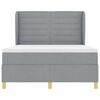 vidaXL Boxspringbed met Matras Donkergrijs 90x190 cm Lichtgrijs Stof