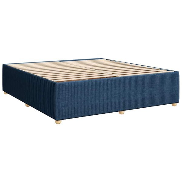 vidaXL Bedframe zonder matras stof blauw 200x200 cm