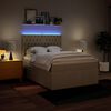 vidaXL Boxspring met matras stof cr&egrave;mekleurig 140x200 cm