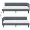 vidaXL Hoekbedframe met Matras Anders 2 pcs Grijs Fluweel