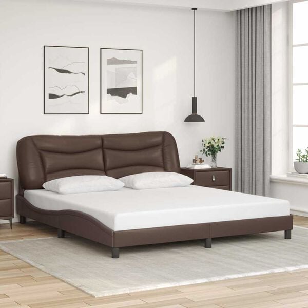 vidaXL Bedframe zonder matras "Hvar" kunstleer bruin 180x200 cm