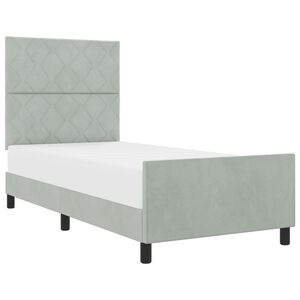 vidaXL Boxspringbed met hoofdeinde Lichtgrijs 90 x 190 cm Fluweel