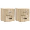 vidaXL Wandbeugel Bedkast 2 st Sonoma Eiken 34,5 x 33 x 40 cm