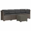 vidaXL 4-Persoons Tuin Sofa met Kussens Rieten Look PP Lichtgrijs